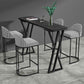 Industrielles 1/5-teiliges Bartisch-Set, rechteckiger Stein-Thekentisch mit hohen Hockern