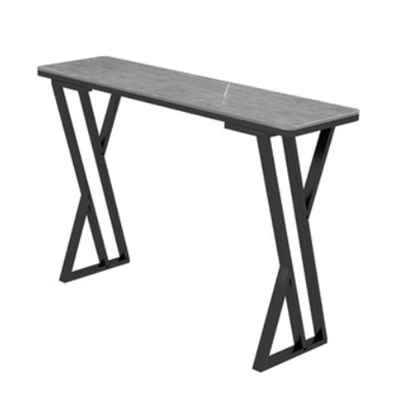 Industrielles 1/5-teiliges Bartisch-Set, rechteckiger Stein-Thekentisch mit hohen Hockern