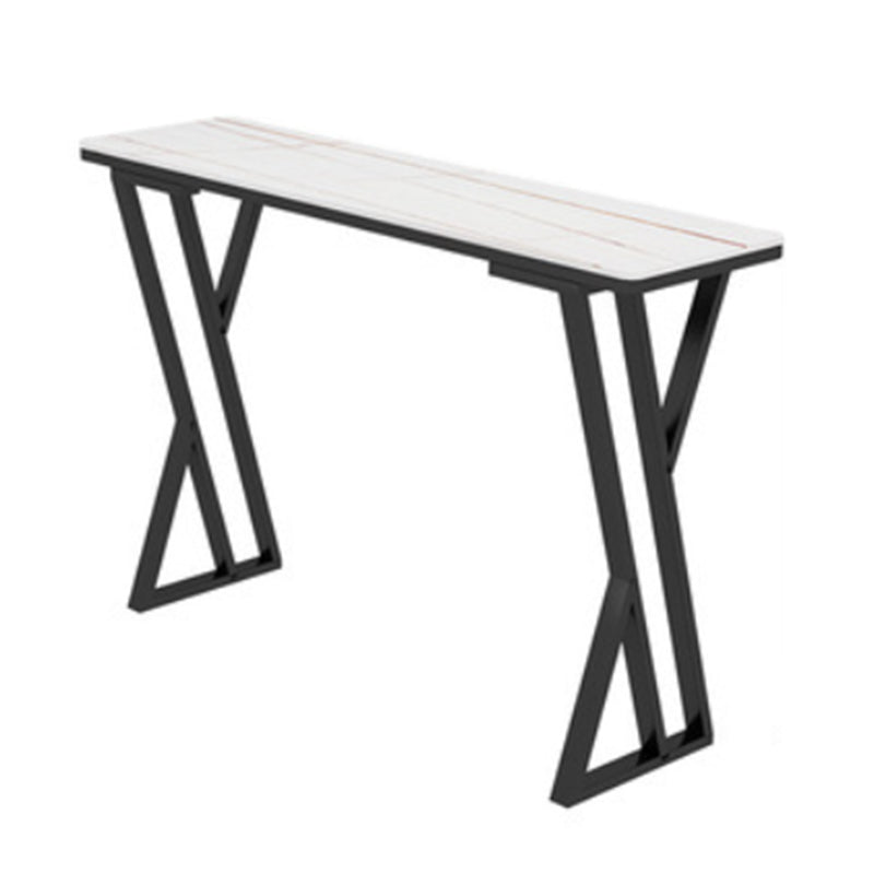 Industrielles 1/5-teiliges Bartisch-Set, rechteckiger Stein-Thekentisch mit hohen Hockern