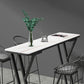 Industrielles 1/5-teiliges Bartisch-Set, rechteckiger Stein-Thekentisch mit hohen Hockern