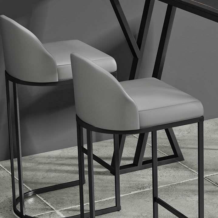 Industrielles 1/5-teiliges Bartisch-Set, rechteckiger Stein-Thekentisch mit hohen Hockern