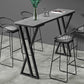 Industrielles 1/5-teiliges Bartisch-Set, rechteckiger Stein-Thekentisch mit hohen Hockern