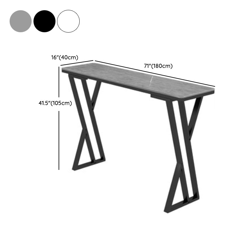 Industrielles 1/5-teiliges Bartisch-Set, rechteckiger Stein-Thekentisch mit hohen Hockern