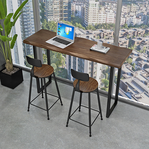 Modern Wooden 1/2/3 Pieces Bar Table Set Rectangle Bar Table with Metal Leg Clearhalo 'Bar Furniture' 'furn' 'furn_home_bar_bar_sets' 'Furniture' 'Home Bars & Bar Sets' 'home_bar_bar_sets' 'Kitchen & Dining Furniture' 6742518