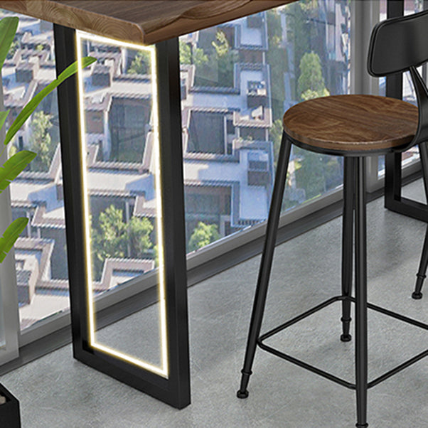 Modern Wooden 1/2/3 Pieces Bar Table Set Rectangle Bar Table with Metal Leg Clearhalo 'Bar Furniture' 'furn' 'furn_home_bar_bar_sets' 'Furniture' 'Home Bars & Bar Sets' 'home_bar_bar_sets' 'Kitchen & Dining Furniture' 6742523