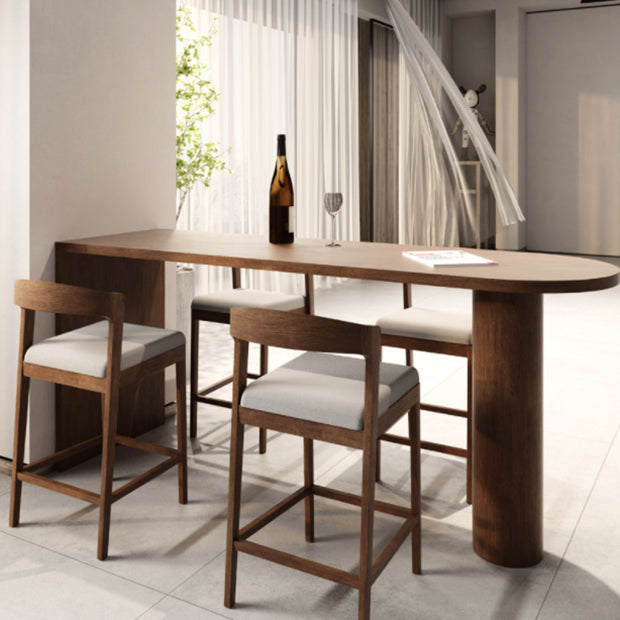 Industrial 1/4/5 Pieces Bar Table Set Pine Wood Counter Table with High Stools