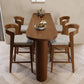Industrial 1/4/5 Pieces Bar Table Set Pine Wood Counter Table with High Stools