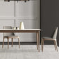Contemporary Style 1/2/3/4 Pieces Dining Chairs Set Stone Rectangle Furniture in White