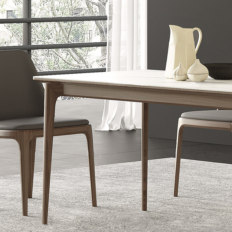 Contemporary Style 1/2/3/4 Pieces Dining Chairs Set Stone Rectangle Furniture in White