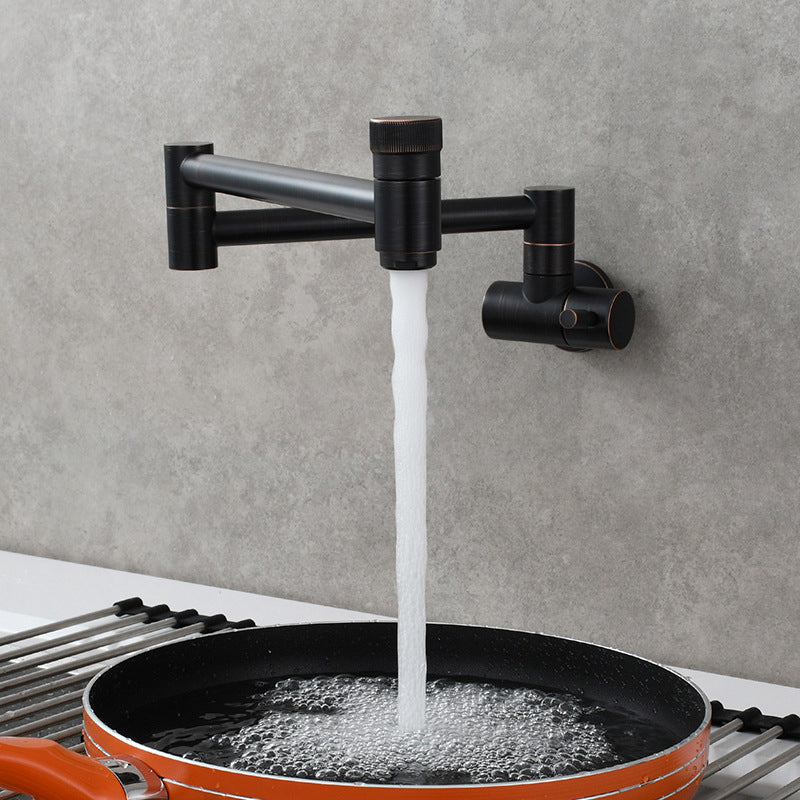 Modern Faucet 1-Handle Brass Single Level Low Profile Pot Filler Kitchen Faucet Matte Black