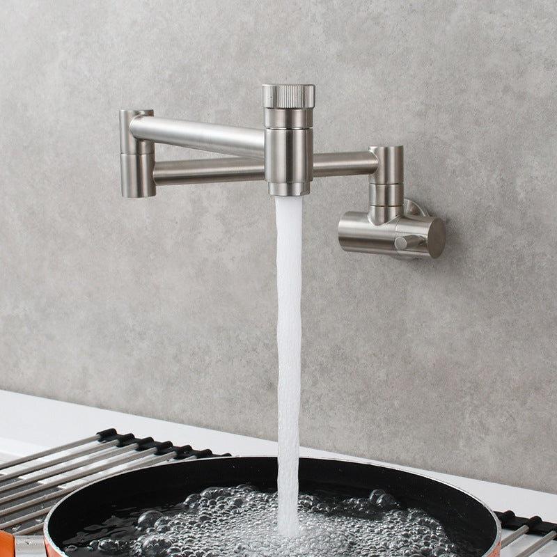 Modern Faucet 1-Handle Brass Single Level Low Profile Pot Filler Kitchen Faucet Silver