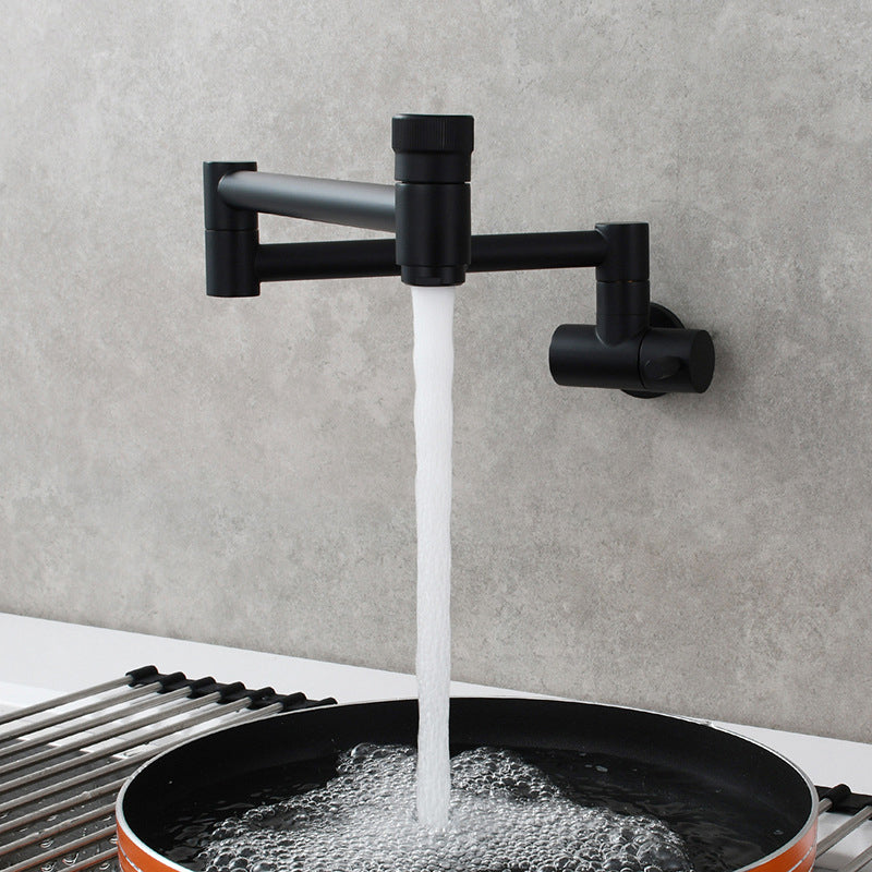 Modern Faucet 1-Handle Brass Single Level Low Profile Pot Filler Kitchen Faucet Black