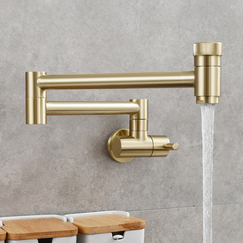 Modern Faucet 1-Handle Brass Single Level Low Profile Pot Filler Kitchen Faucet Champagne Gold