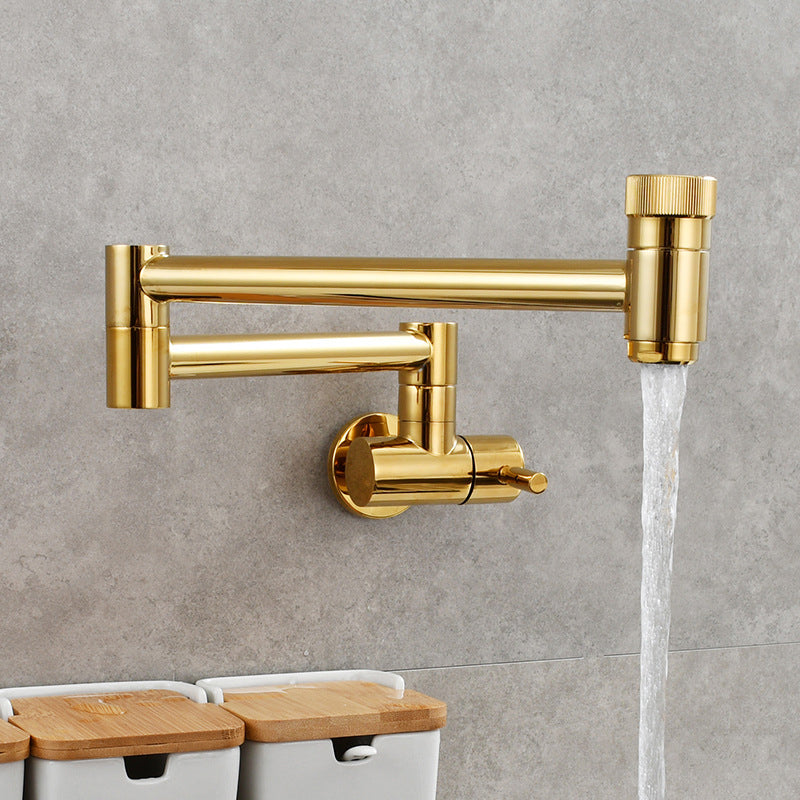 Modern Faucet 1-Handle Brass Single Level Low Profile Pot Filler Kitchen Faucet Gold