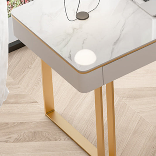 Glam 2 Schubladen Büroschreibtisch Stein 29,53 Zoll großer Schreibtisch