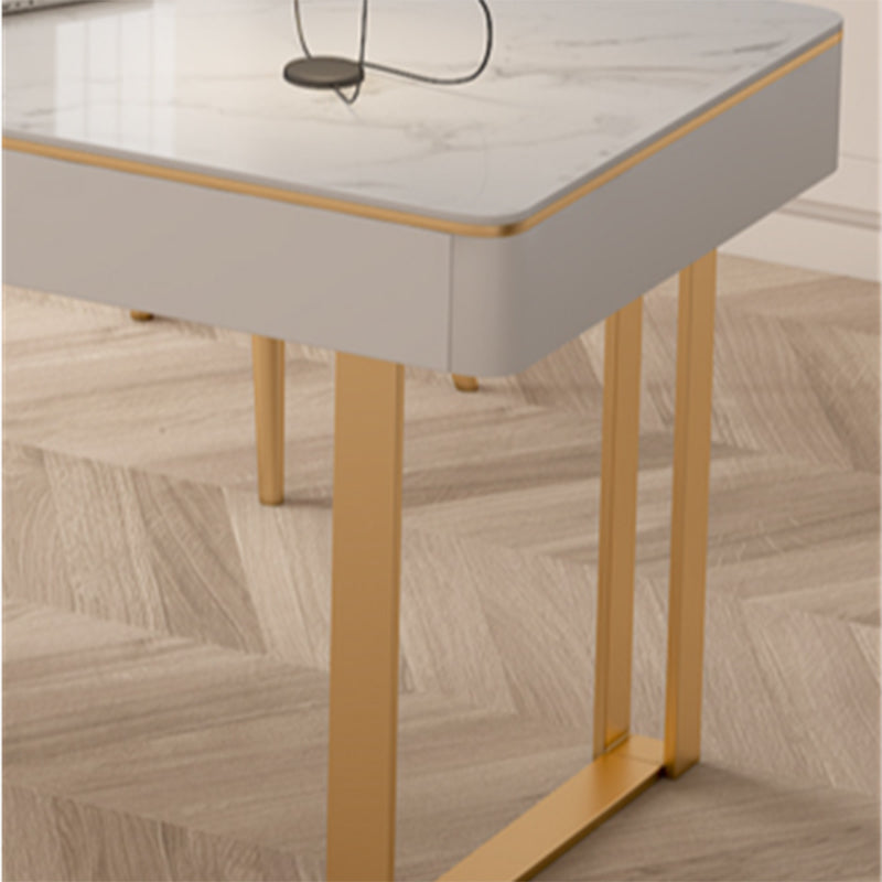 Glam 2 Schubladen Büroschreibtisch Stein 29,53 Zoll großer Schreibtisch