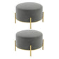 Solid Color Round Ottoman Mildew Resistant Velvet Upholstered Ottoman Dark Gray 2 Piece Set Clearhalo 'furn' 'furn_ottomans_poufs' 'Furniture' 'Living Room Furniture' 'Ottomans & Poufs' 'ottomans_poufs' 6745986