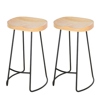 Contemporary Barstool Contoured Seat Bar Stool with Metal Base 2 Piece Set Clearhalo 'Bar Furniture' 'Bar Stools' 'bar_stools' 'furn' 'furn_bar_stools' 'Furniture' 'Kitchen & Dining Furniture' 6745996