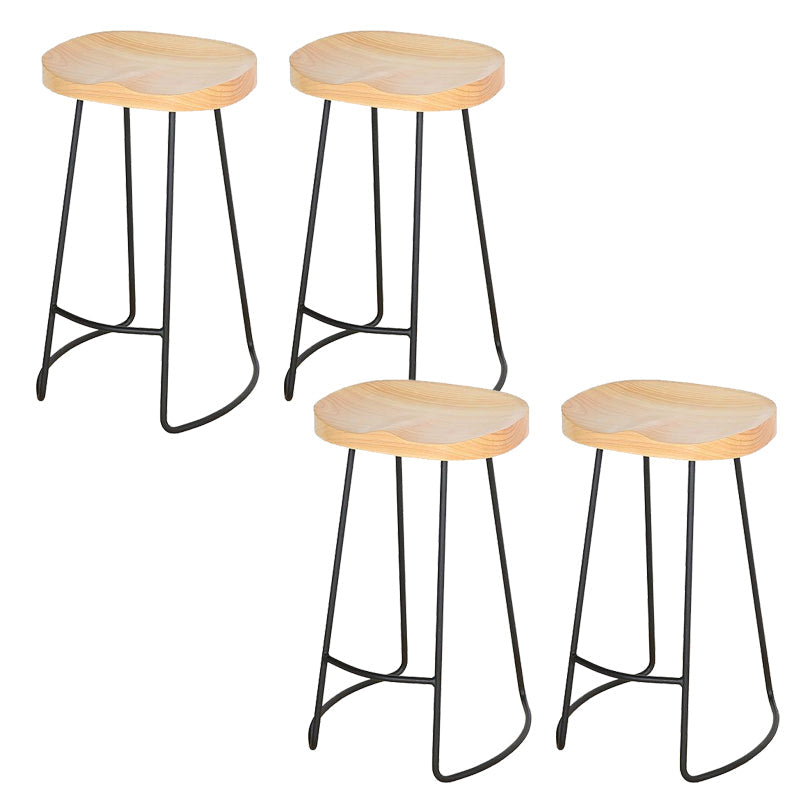 Contemporary Barstool Contoured Seat Bar Stool with Metal Base 4 Piece Set Clearhalo 'Bar Furniture' 'Bar Stools' 'bar_stools' 'furn' 'furn_bar_stools' 'Furniture' 'Kitchen & Dining Furniture' 6745998