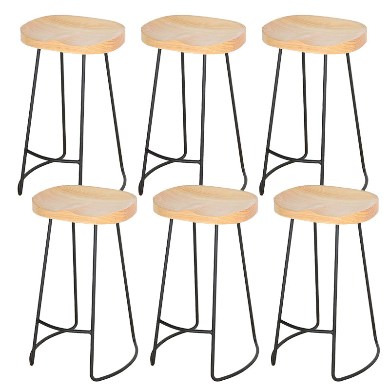 Contemporary Barstool Contoured Seat Bar Stool with Metal Base 6 Piece Set Clearhalo 'Bar Furniture' 'Bar Stools' 'bar_stools' 'furn' 'furn_bar_stools' 'Furniture' 'Kitchen & Dining Furniture' 6746000