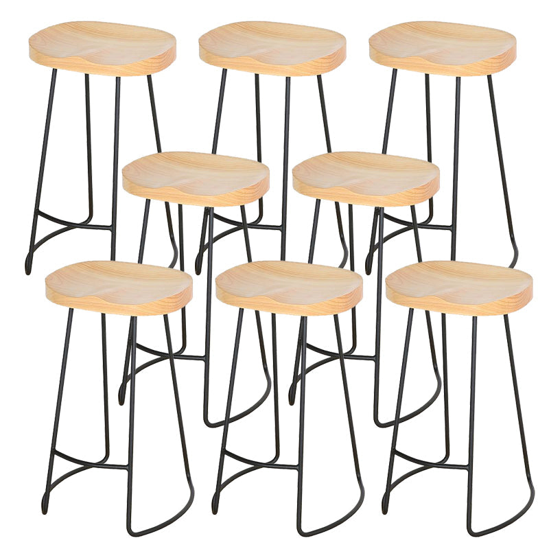 Contemporary Barstool Contoured Seat Bar Stool with Metal Base 8 Piece Set Clearhalo 'Bar Furniture' 'Bar Stools' 'bar_stools' 'furn' 'furn_bar_stools' 'Furniture' 'Kitchen & Dining Furniture' 6746002