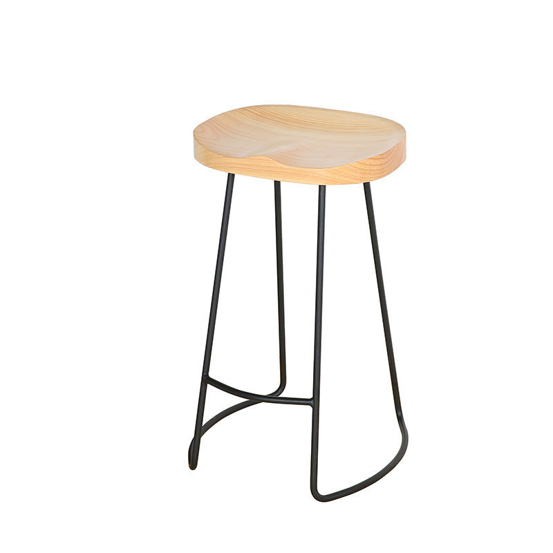Contemporary Barstool Contoured Seat Bar Stool with Metal Base Clearhalo 'Bar Furniture' 'Bar Stools' 'bar_stools' 'furn' 'furn_bar_stools' 'Furniture' 'Kitchen & Dining Furniture' 6746003