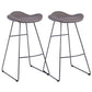 Glam Leather Bar Stool Backless Metal Base Counter Stool for Bristol