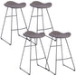 Glam Leather Bar Stool Backless Metal Base Counter Stool for Bristol