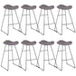Glam Leather Bar Stool Backless Metal Base Counter Stool for Bristol