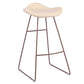 Glam Leather Bar Stool Backless Metal Base Counter Stool for Bristol