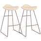 Glam Leather Bar Stool Backless Metal Base Counter Stool for Bristol
