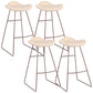 Glam Leather Bar Stool Backless Metal Base Counter Stool for Bristol