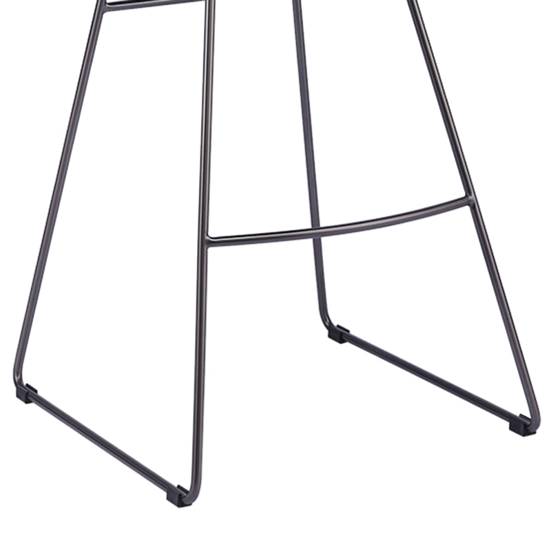 Glam Leather Bar Stool Backless Metal Base Counter Stool for Bristol