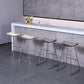 Glam Leather Bar Stool Backless Metal Base Counter Stool for Bristol