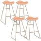 Glam Leather Bar Stool Backless Metal Base Counter Stool for Bristol