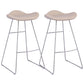 Glam Leather Bar Stool Backless Metal Base Counter Stool for Bristol