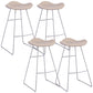 Glam Leather Bar Stool Backless Metal Base Counter Stool for Bristol