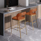 Armless Modern Counter Stool Faux Leather and Metal Counter Bar Stool