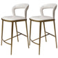Armless Modern Counter Stool Faux Leather and Metal Counter Bar Stool