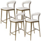 Armless Modern Counter Stool Faux Leather and Metal Counter Bar Stool