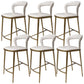 Armless Modern Counter Stool Faux Leather and Metal Counter Bar Stool