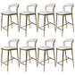 Armless Modern Counter Stool Faux Leather and Metal Counter Bar Stool