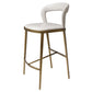Armless Modern Counter Stool Faux Leather and Metal Counter Bar Stool