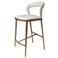 Armless Modern Counter Stool Faux Leather and Metal Counter Bar Stool