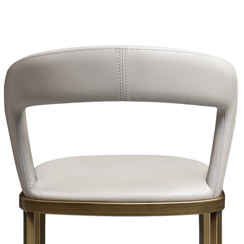 Armless Modern Counter Stool Faux Leather and Metal Counter Bar Stool