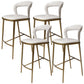 Armless Modern Counter Stool Faux Leather and Metal Counter Bar Stool