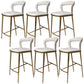 Armless Modern Counter Stool Faux Leather and Metal Counter Bar Stool