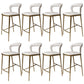 Armless Modern Counter Stool Faux Leather and Metal Counter Bar Stool