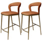Armless Modern Counter Stool Faux Leather and Metal Counter Bar Stool