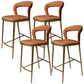 Armless Modern Counter Stool Faux Leather and Metal Counter Bar Stool